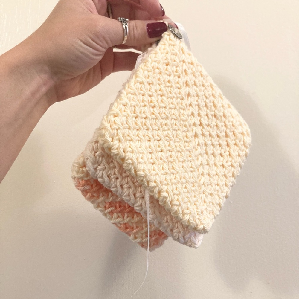 Vintage Handmade Crotchet Or Knit Hot Pads Pastel Coasters Set Of Three